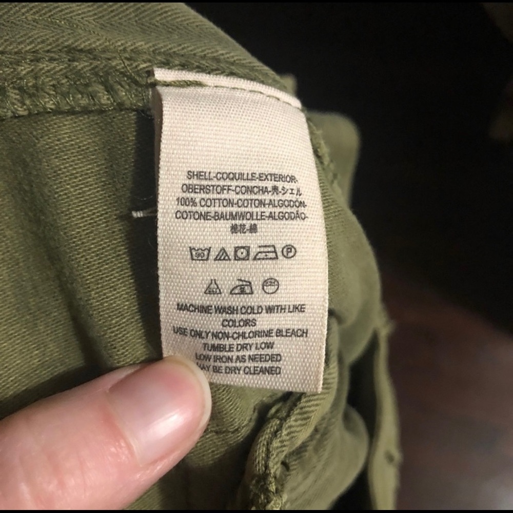 FREE PEOPLE Olive Green Utility Boyfriend Pants 29 - Picture 8 of 8